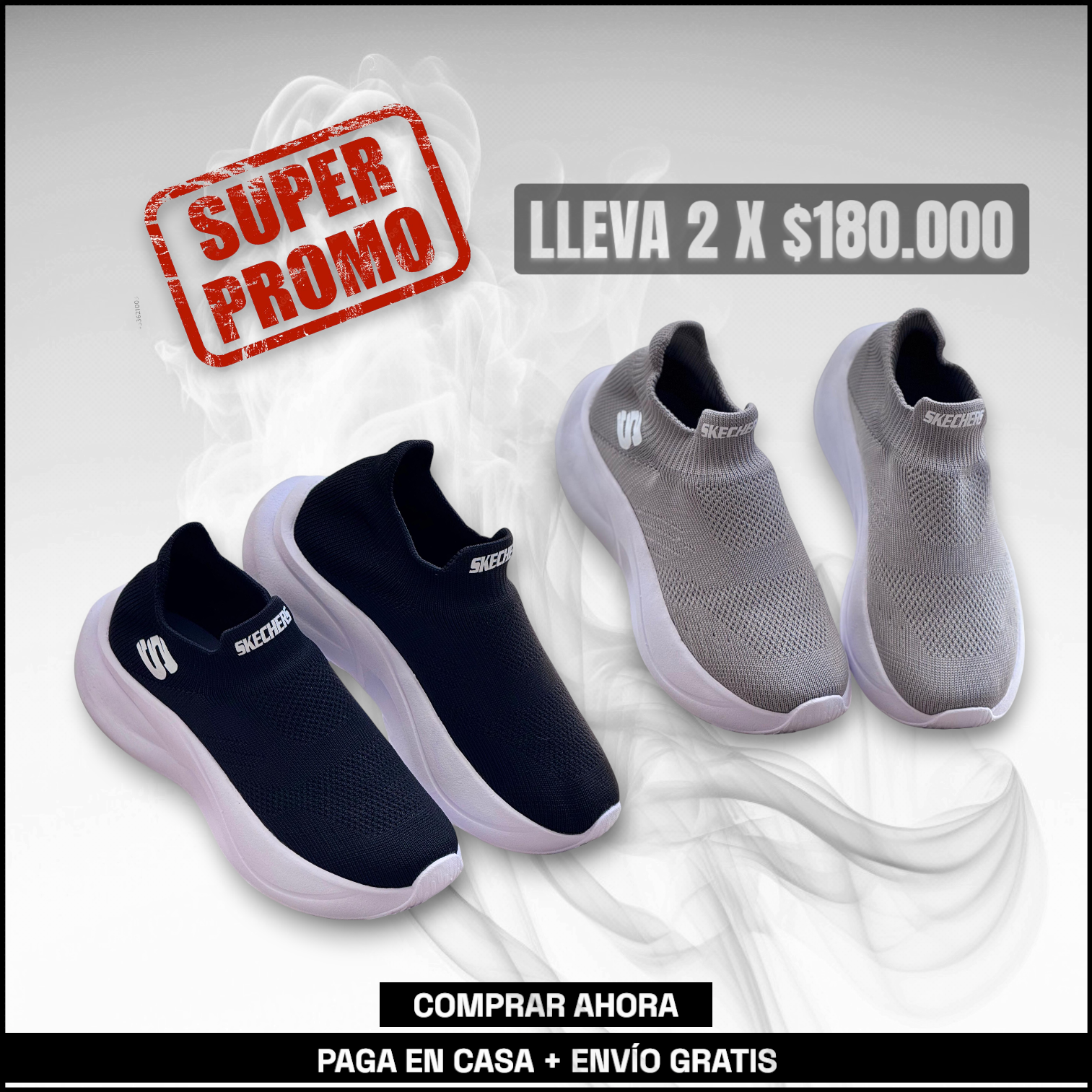 PROMOCIÓN 2 TENIS SKEACHERS DAMA Y CABALLERO X $180.000